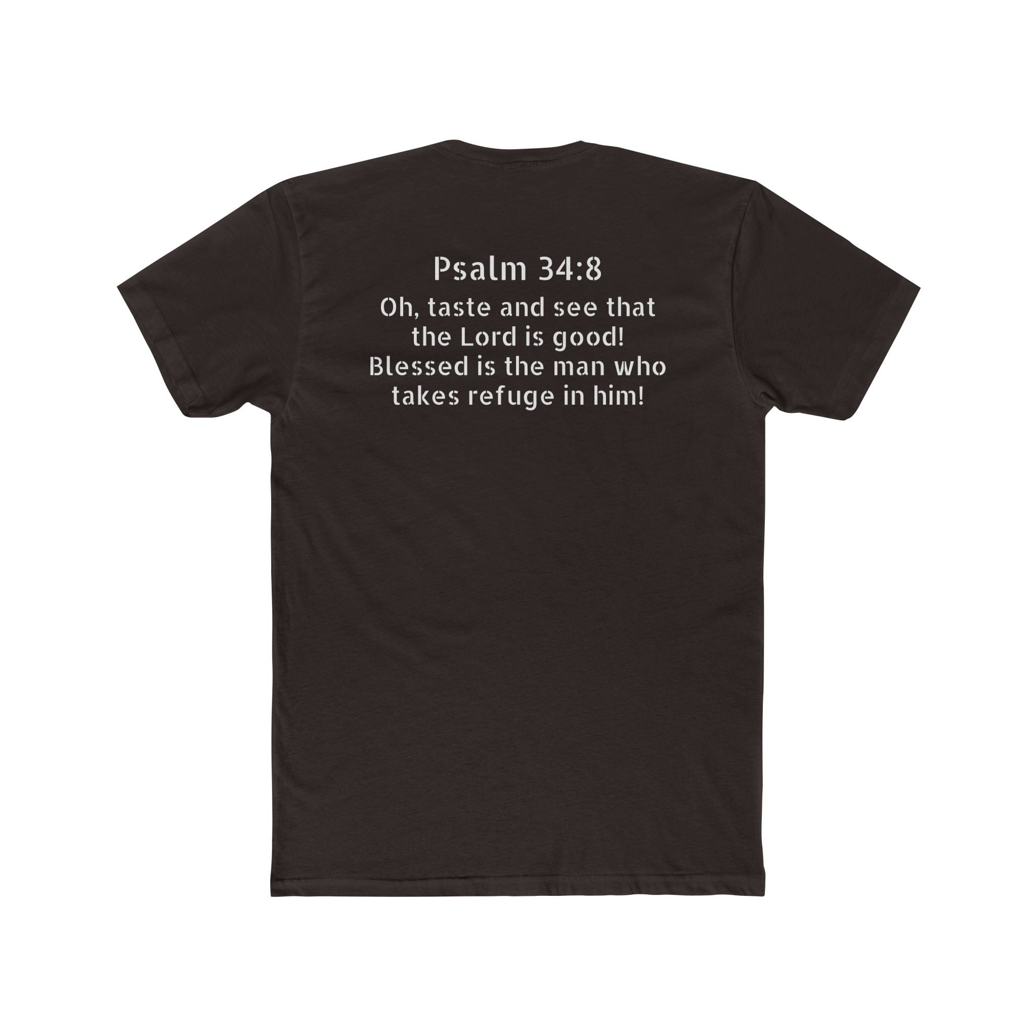 Psalm 34:8 Tee — "Blessed" Christian Crew
