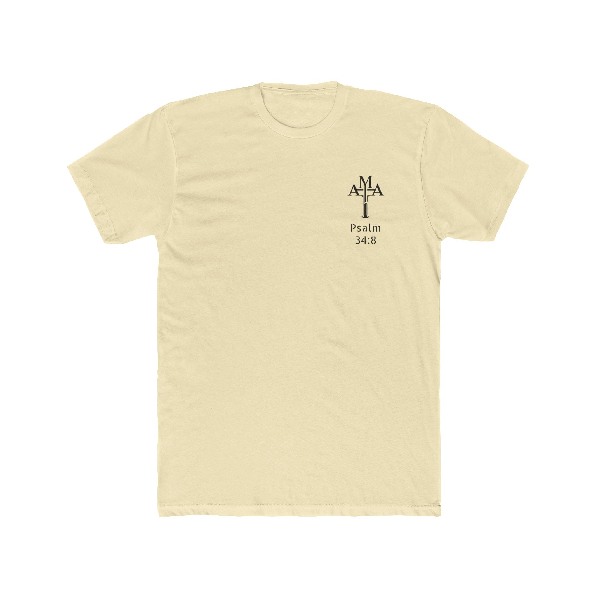 Psalm 34:8 Tee — "Blessed" Christian Crew