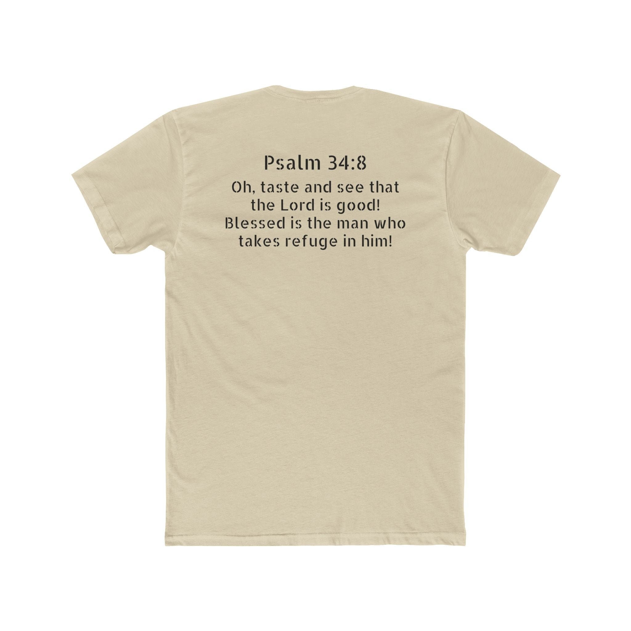 Psalm 34:8 Tee — "Blessed" Christian Crew