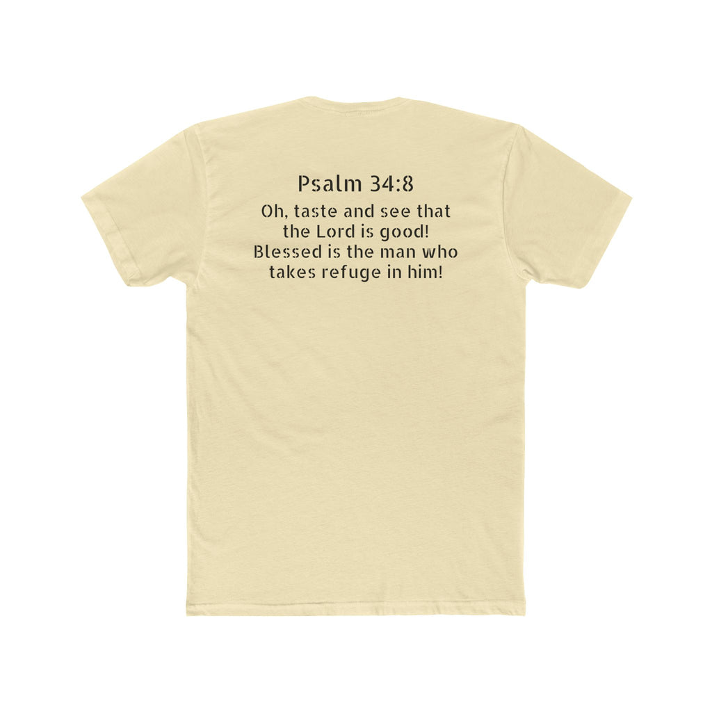 Psalm 34:8 Tee — "Blessed" Christian Crew