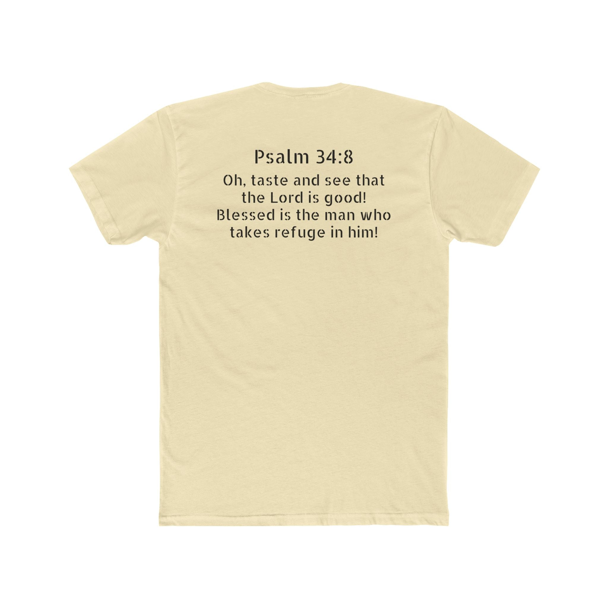 Psalm 34:8 Tee — "Blessed" Christian Crew