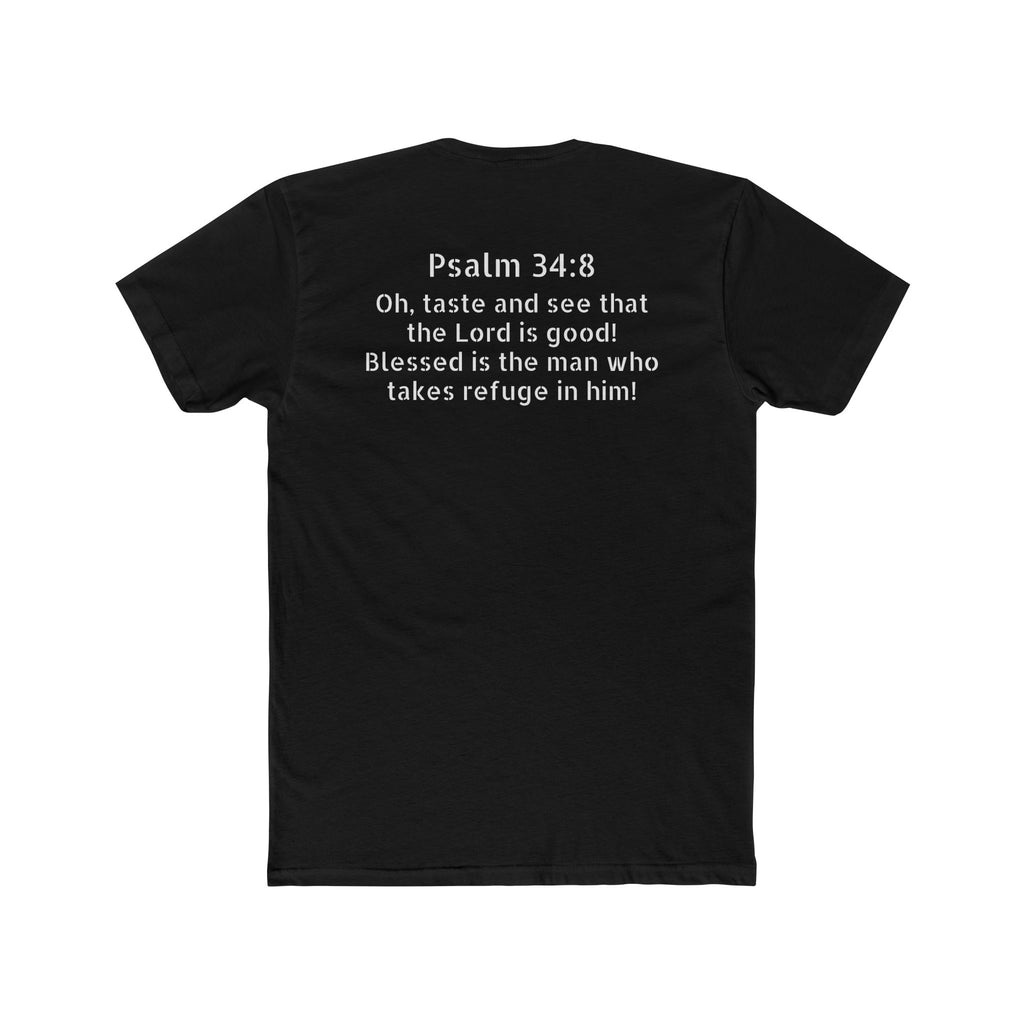 Psalm 34:8 Tee — "Blessed" Christian Crew