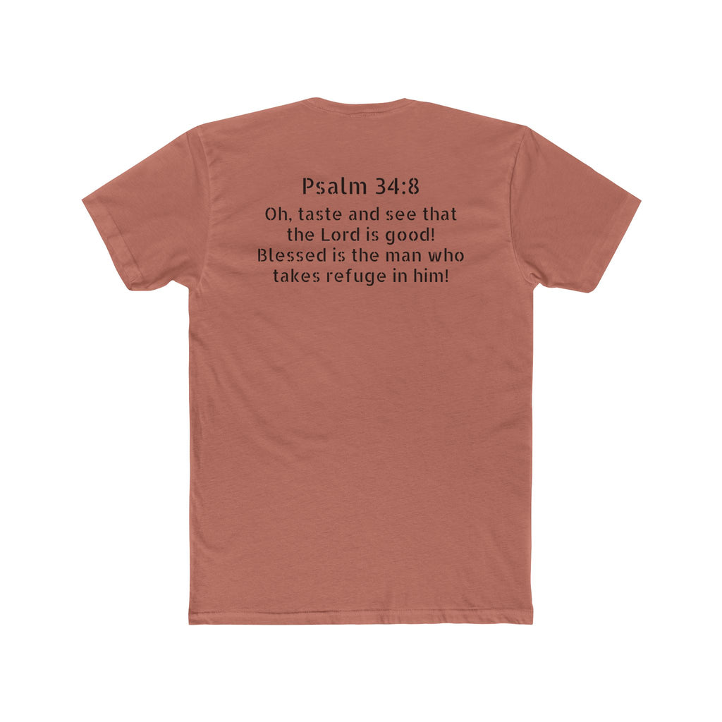 Psalm 34:8 Tee — "Blessed" Christian Crew