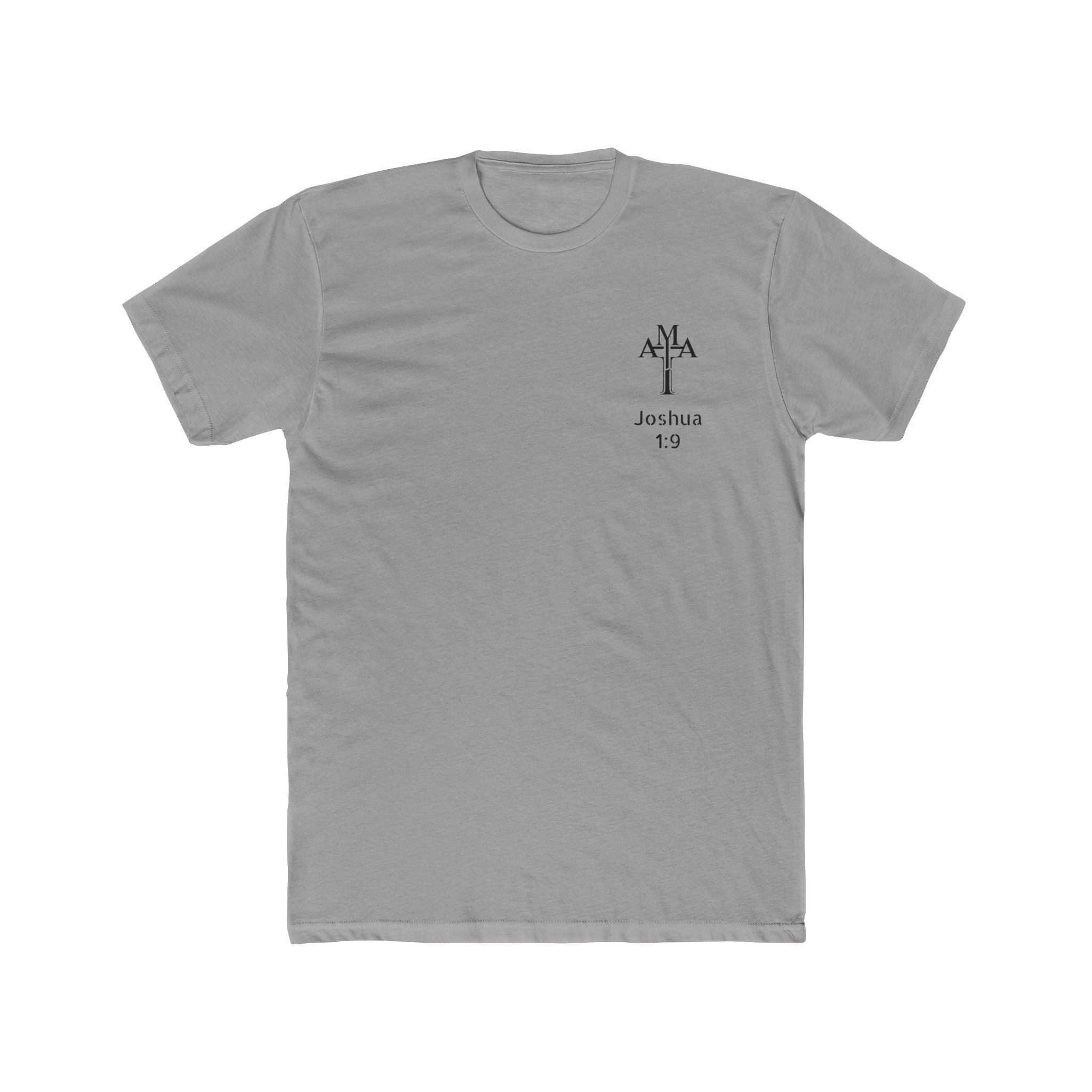 Joshua 1:9 Tee — "Be Strong and Courageous" Cotton Crew