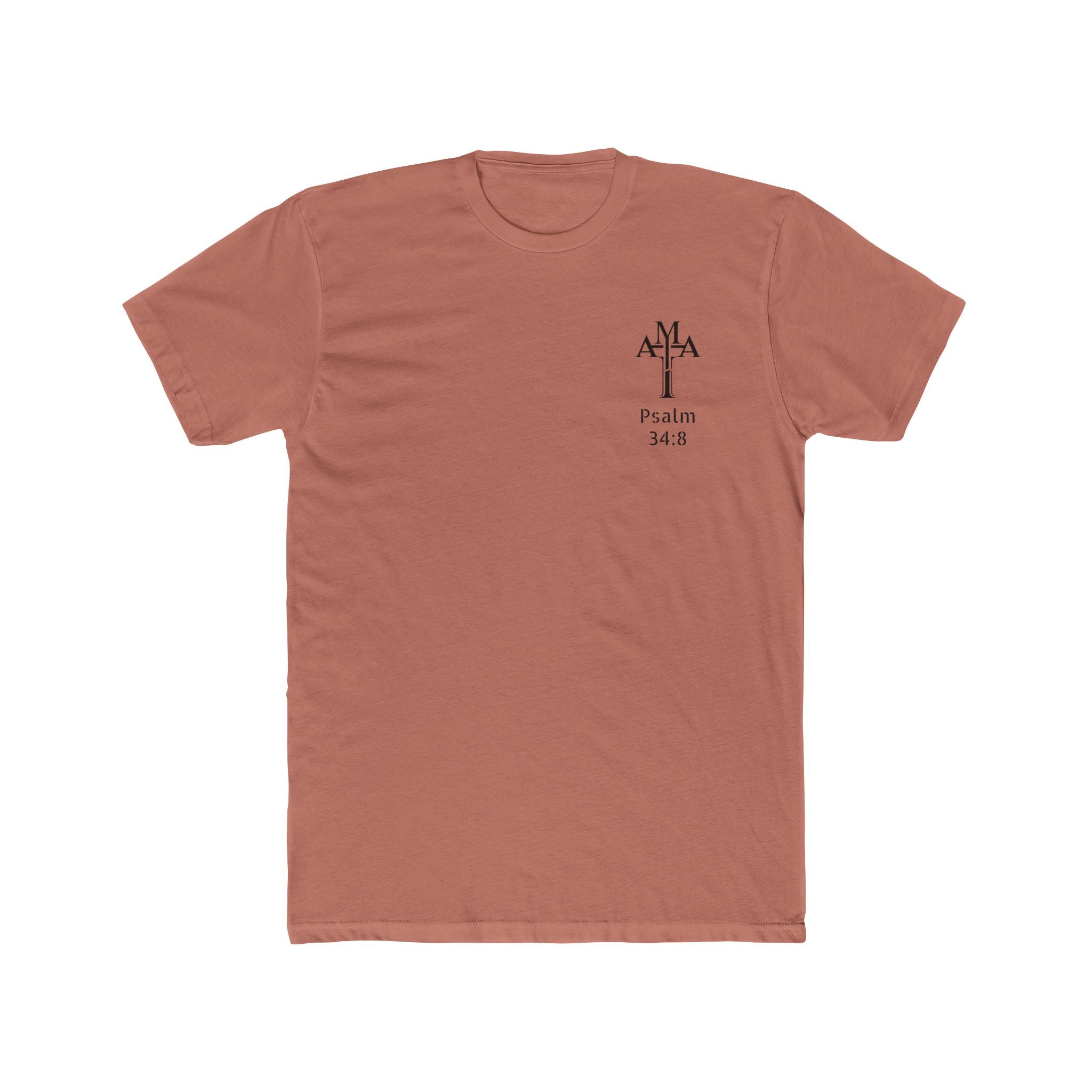 Psalm 34:8 Tee — "Blessed" Christian Crew