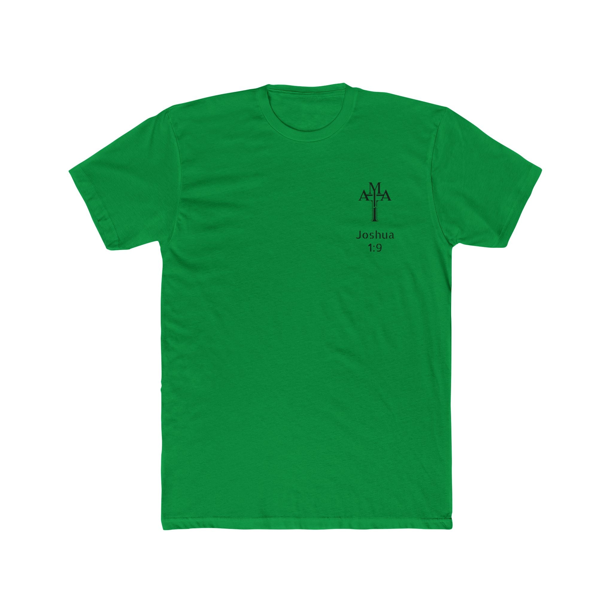 Joshua 1:9 Tee — "Be Strong and Courageous" Cotton Crew