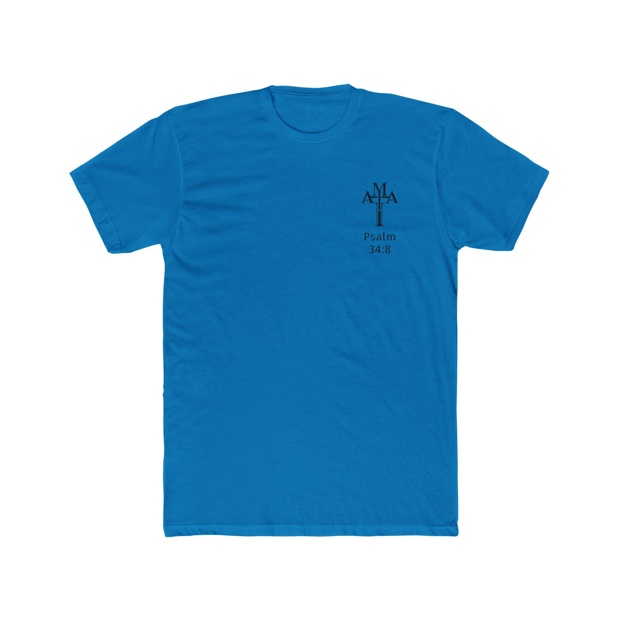 Psalm 34:8 Tee — "Blessed" Christian Crew