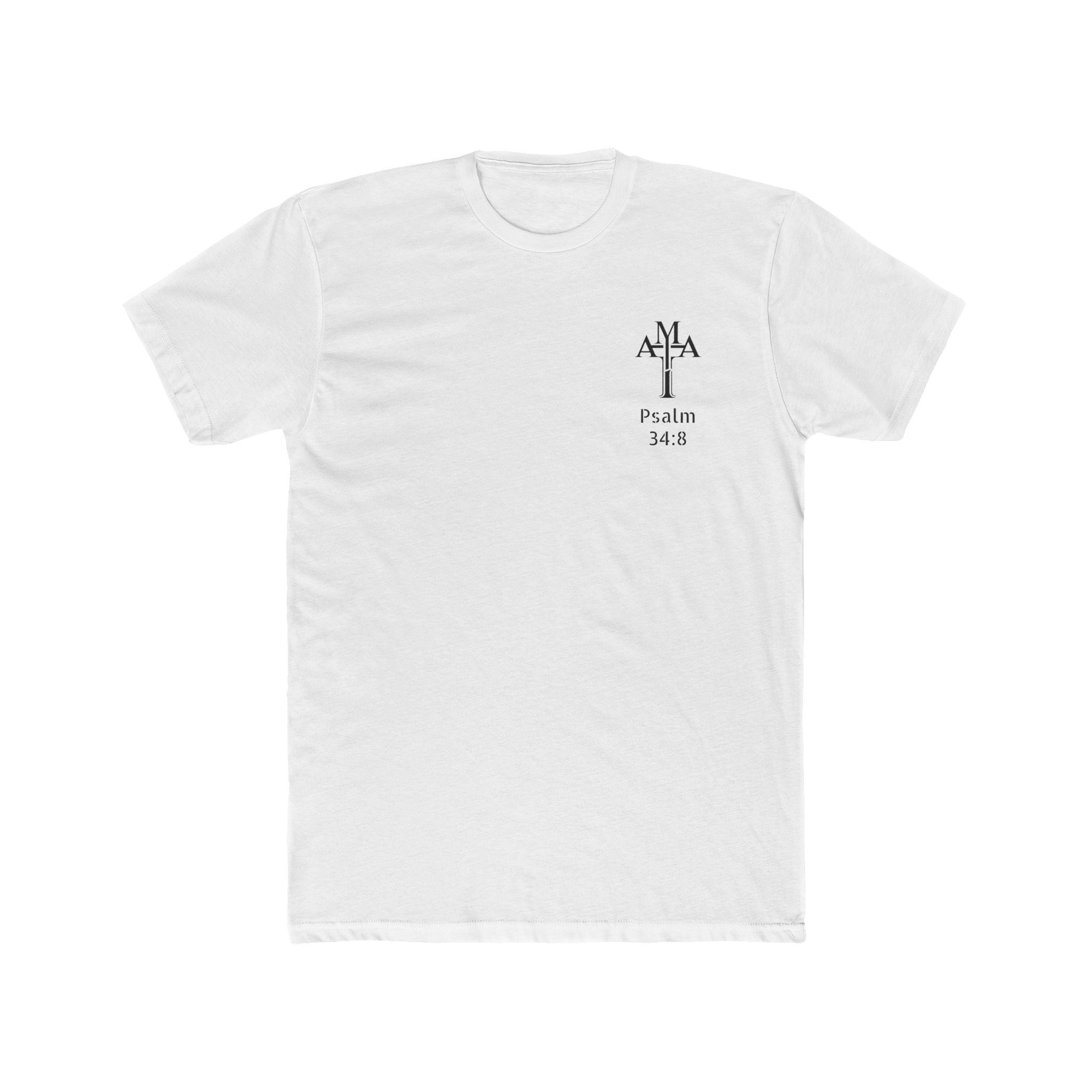 Psalm 34:8 Tee — "Blessed" Christian Crew